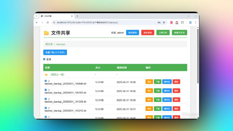 ▎文件共享工具 v10.3 支持web文件共享服务，用户权限管理功能